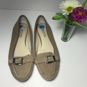 Michael Kors Womens Buckle Suede Flats